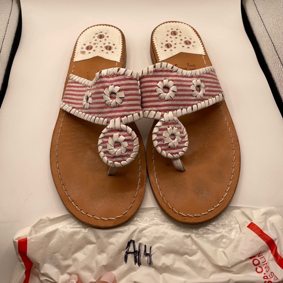 Jack Rogers Striped Pink and White Women's Sandals size 8 - Picture 3 of 9